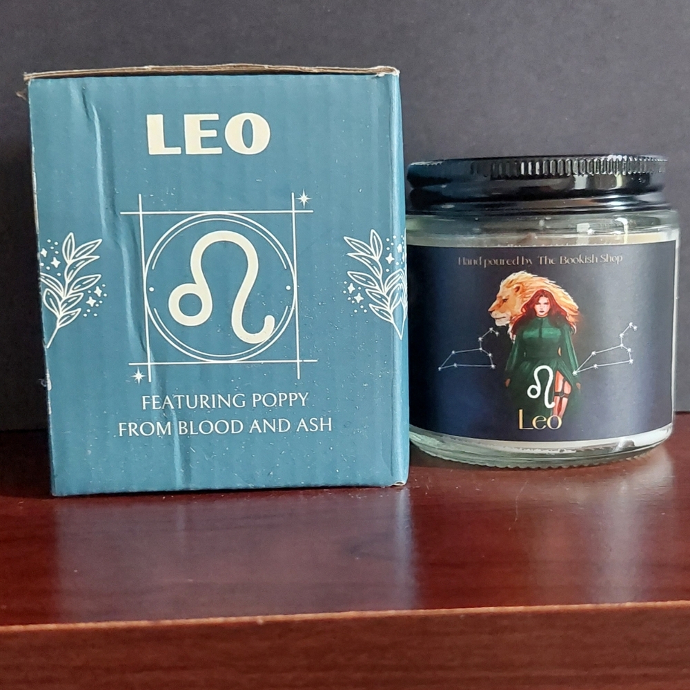 NIB Bookish Box Luminary Zodiac Candle | Leo, Blood and Ash